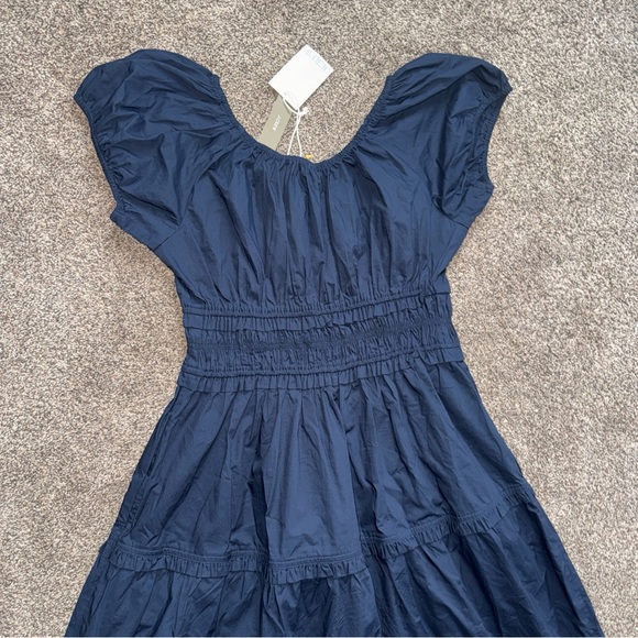 J.Crew Womens Large NWT Navy Blue Long Dress Zipper Front Cinched Top - Picture 10 of 10